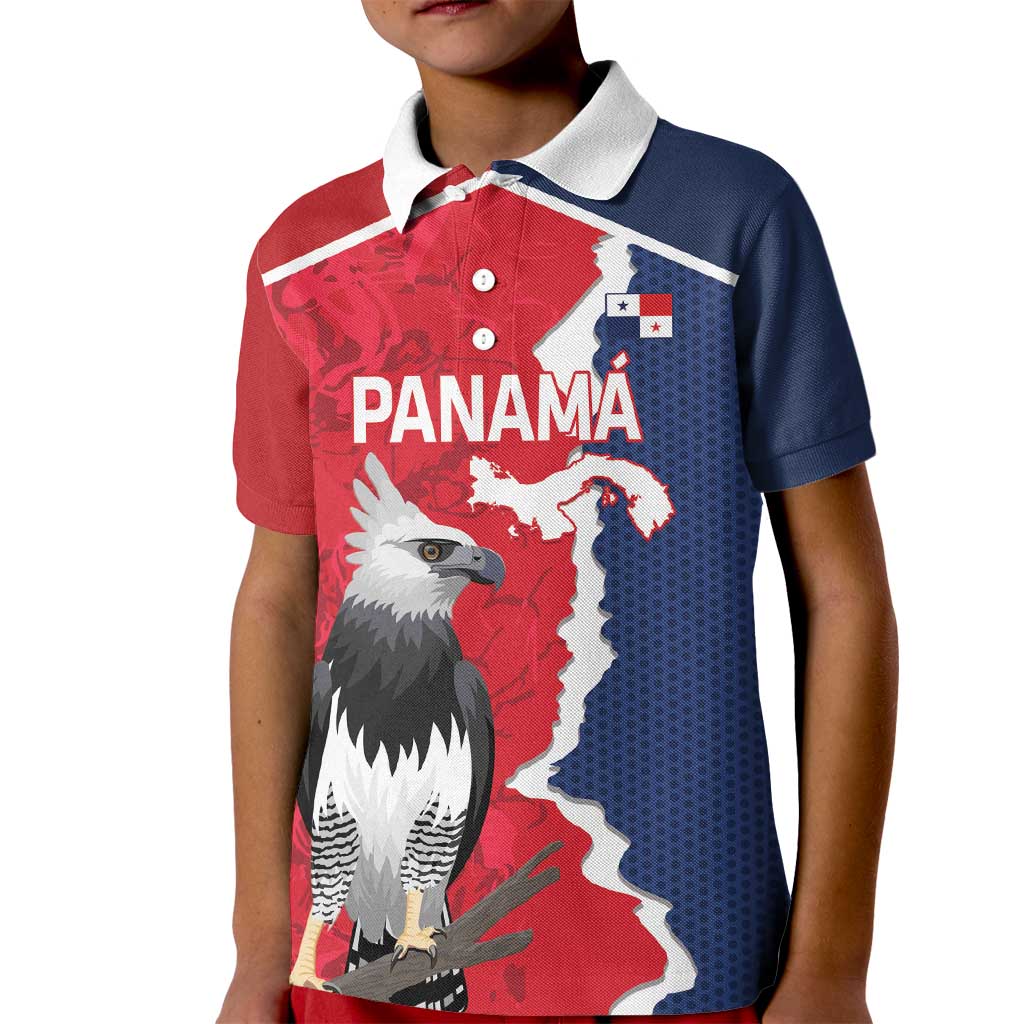 Panama 2026 Football Custom Kid Polo Shirt Los Canaleros Harpy Eagle
