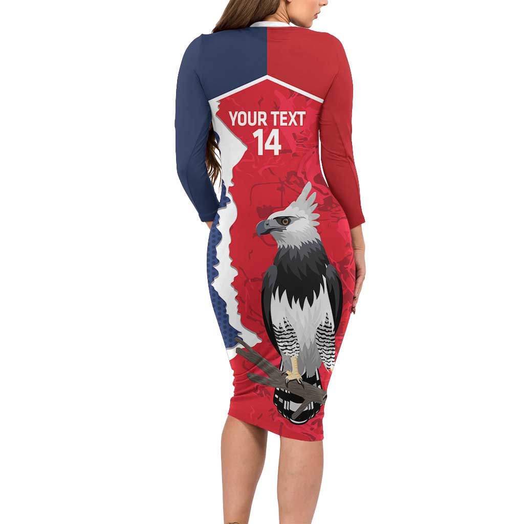Panama 2026 Football Custom Long Sleeve Bodycon Dress Los Canaleros Harpy Eagle