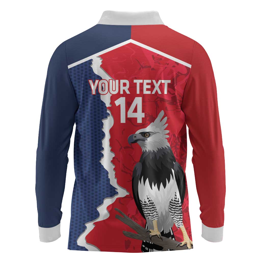 Panama 2026 Football Custom Long Sleeve Polo Shirt Los Canaleros Harpy Eagle