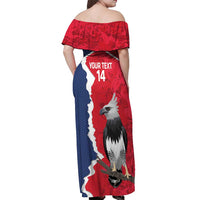 Panama 2026 Football Custom Off Shoulder Maxi Dress Los Canaleros Harpy Eagle