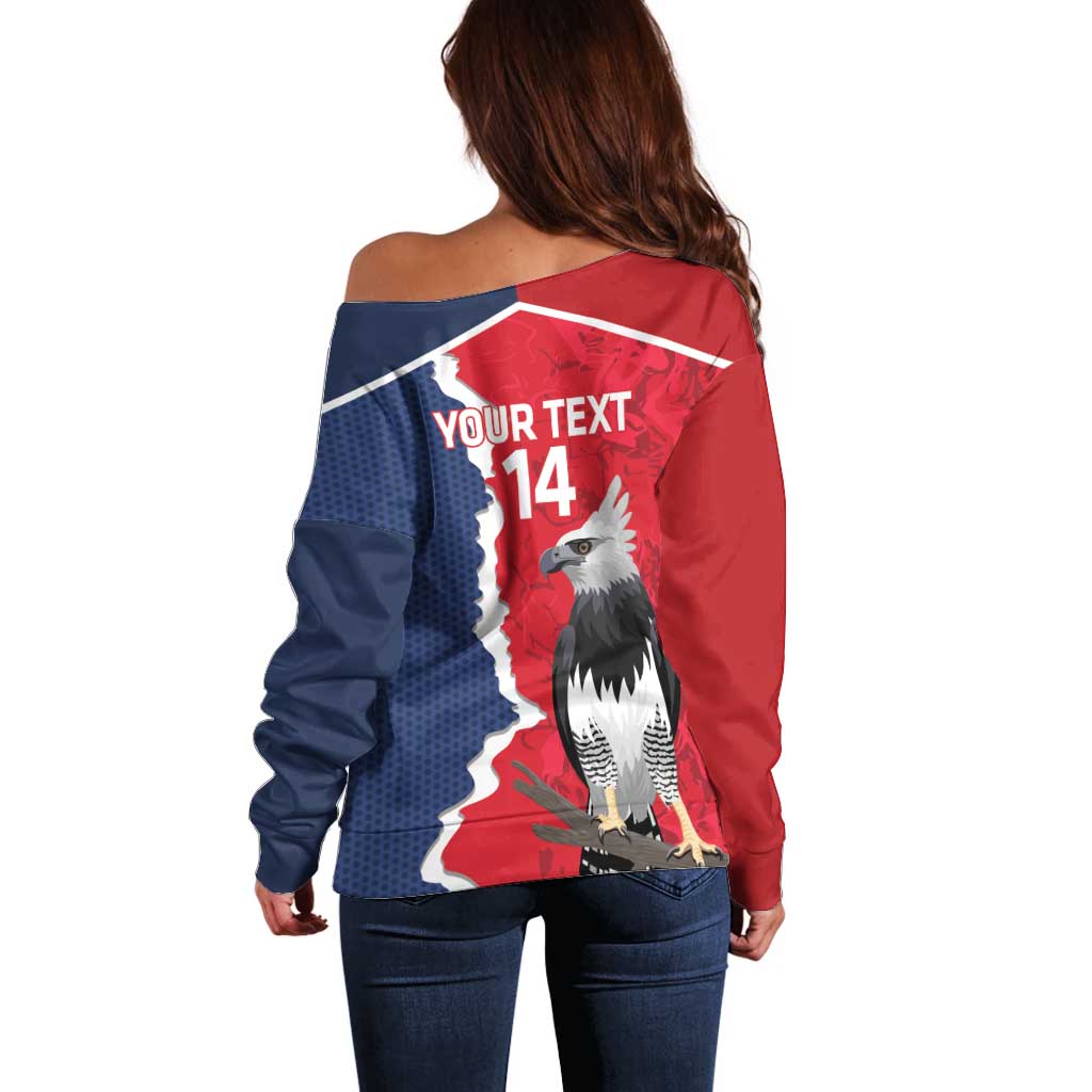 Panama 2026 Football Custom Off Shoulder Sweater Los Canaleros Harpy Eagle