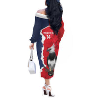 Panama 2026 Football Custom Off The Shoulder Long Sleeve Dress Los Canaleros Harpy Eagle