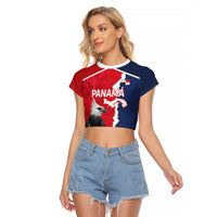 Panama 2026 Football Custom Raglan Cropped T Shirt Los Canaleros Harpy Eagle