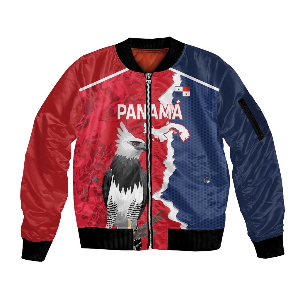 Panama 2026 Football Custom Sleeve Zip Bomber Jacket Los Canaleros Harpy Eagle