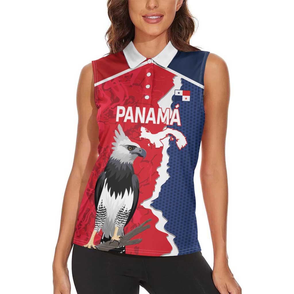 Panama 2026 Football Custom Women Sleeveless Polo Shirt Los Canaleros Harpy Eagle