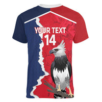 Panama 2026 Football Custom Women V-Neck T-Shirt Los Canaleros Harpy Eagle