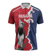 Panama 2026 Football Custom Zipper Polo Shirt Los Canaleros Harpy Eagle