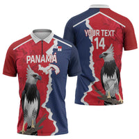 Panama 2026 Football Custom Zipper Polo Shirt Los Canaleros Harpy Eagle