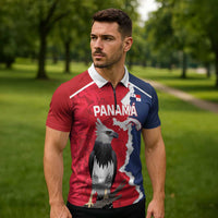 Panama 2026 Football Custom Zipper Polo Shirt Los Canaleros Harpy Eagle