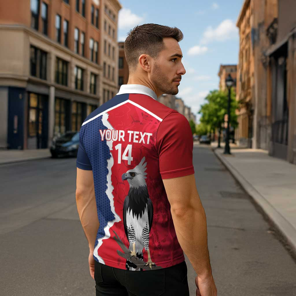 Panama 2026 Football Custom Zipper Polo Shirt Los Canaleros Harpy Eagle