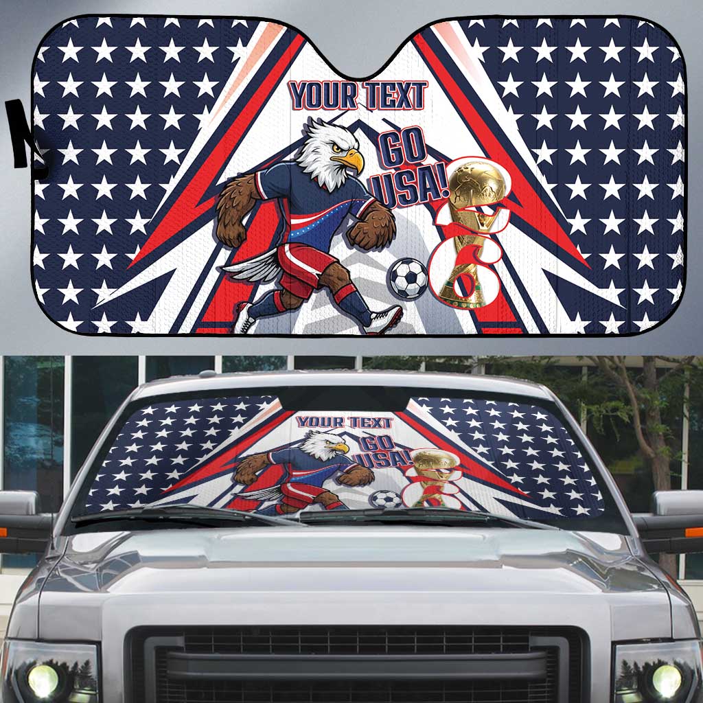 USA 2026 Soccer Custom Auto Sun Shade United States Eagle Go Champions