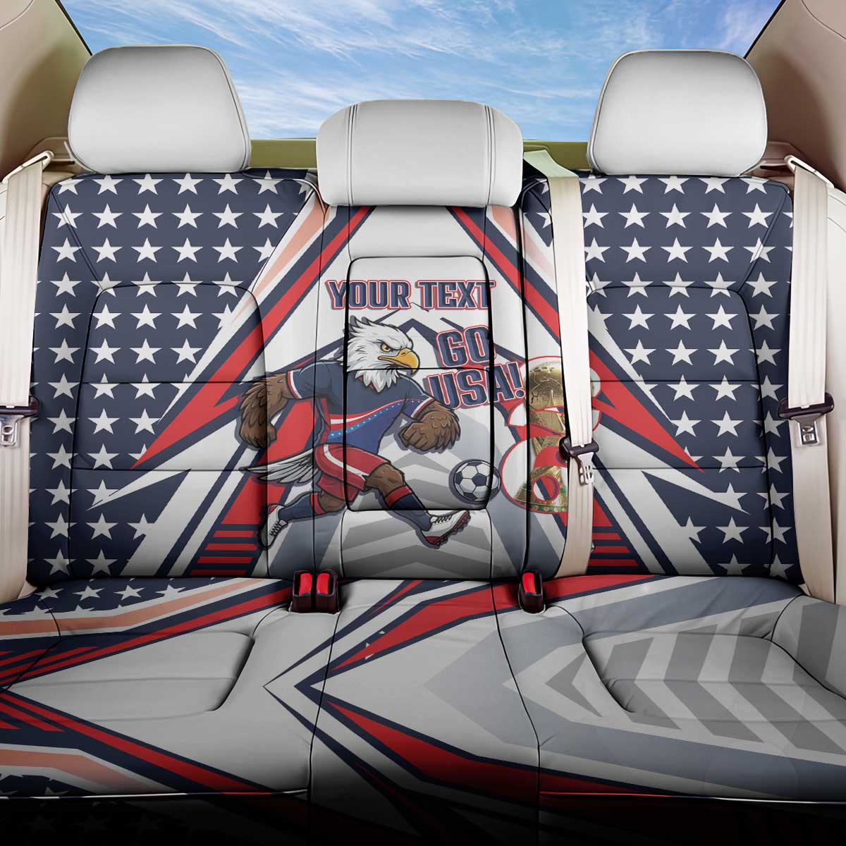 USA 2026 Soccer Custom Back Car Seat Cover United States Eagle Go Champions