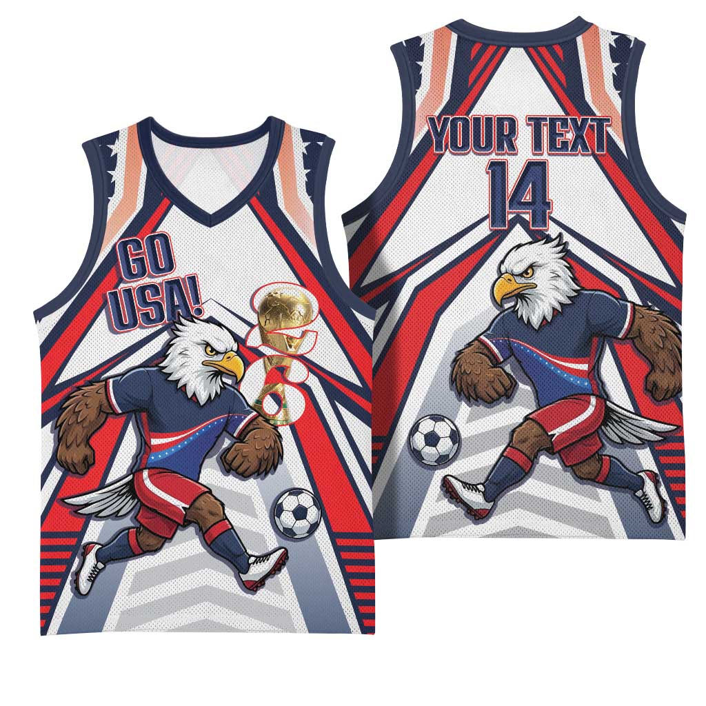 USA 2026 Soccer Custom Basketball Jersey United States Eagle Go Champions