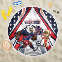 USA 2026 Soccer Custom Beach Blanket United States Eagle Go Champions