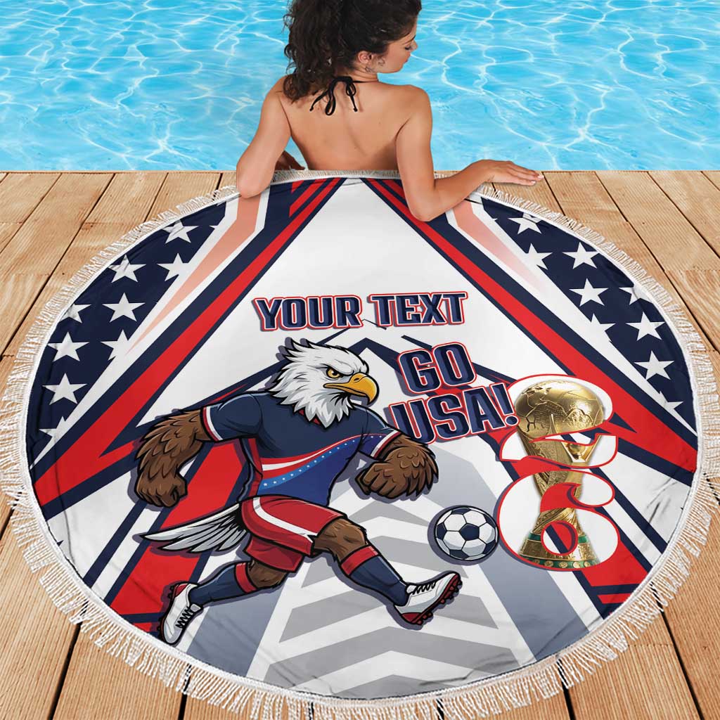 USA 2026 Soccer Custom Beach Blanket United States Eagle Go Champions