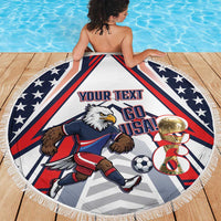USA 2026 Soccer Custom Beach Blanket United States Eagle Go Champions