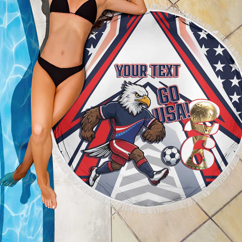 USA 2026 Soccer Custom Beach Blanket United States Eagle Go Champions