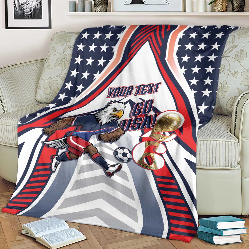 USA 2026 Soccer Custom Blanket United States Eagle Go Champions