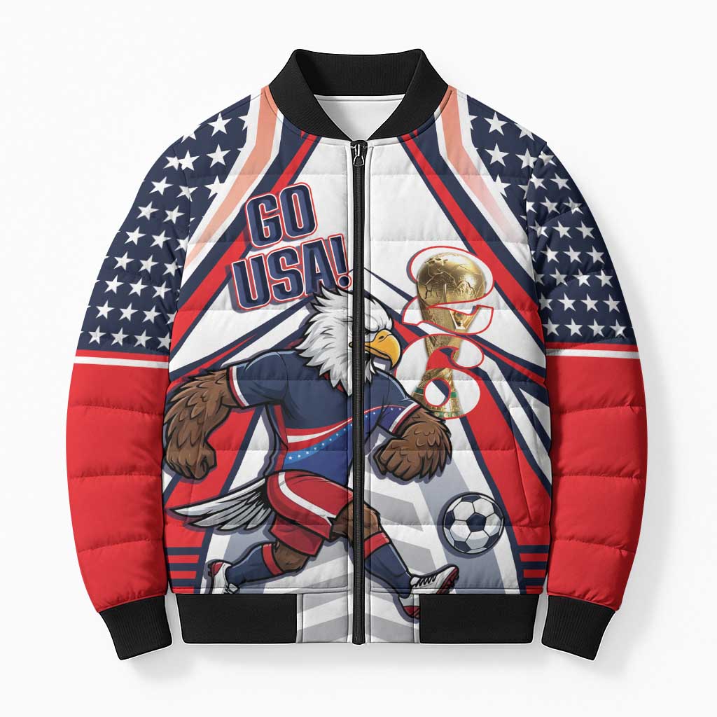 USA 2026 Soccer Custom Bomber Puffer Jacket United States Eagle Go Champions