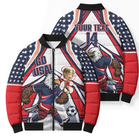 USA 2026 Soccer Custom Bomber Puffer Jacket United States Eagle Go Champions