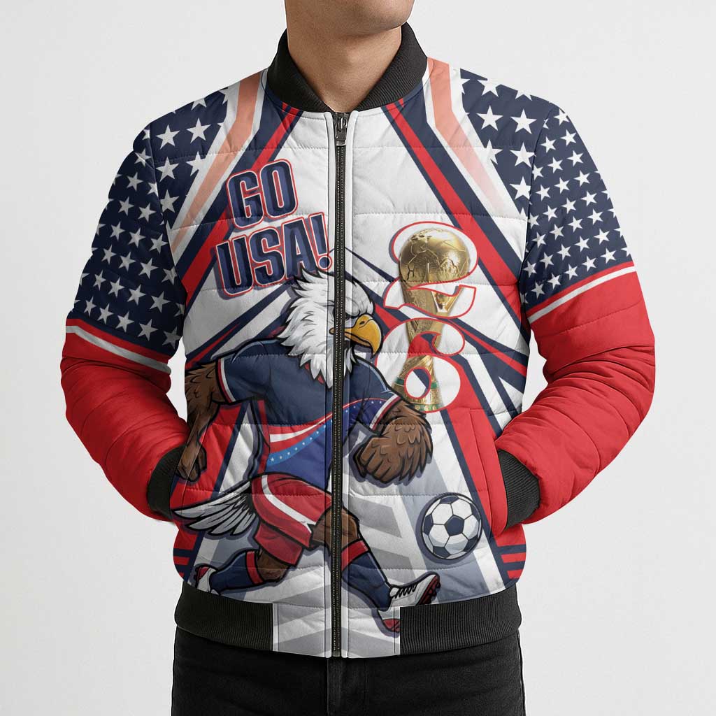 USA 2026 Soccer Custom Bomber Puffer Jacket United States Eagle Go Champions