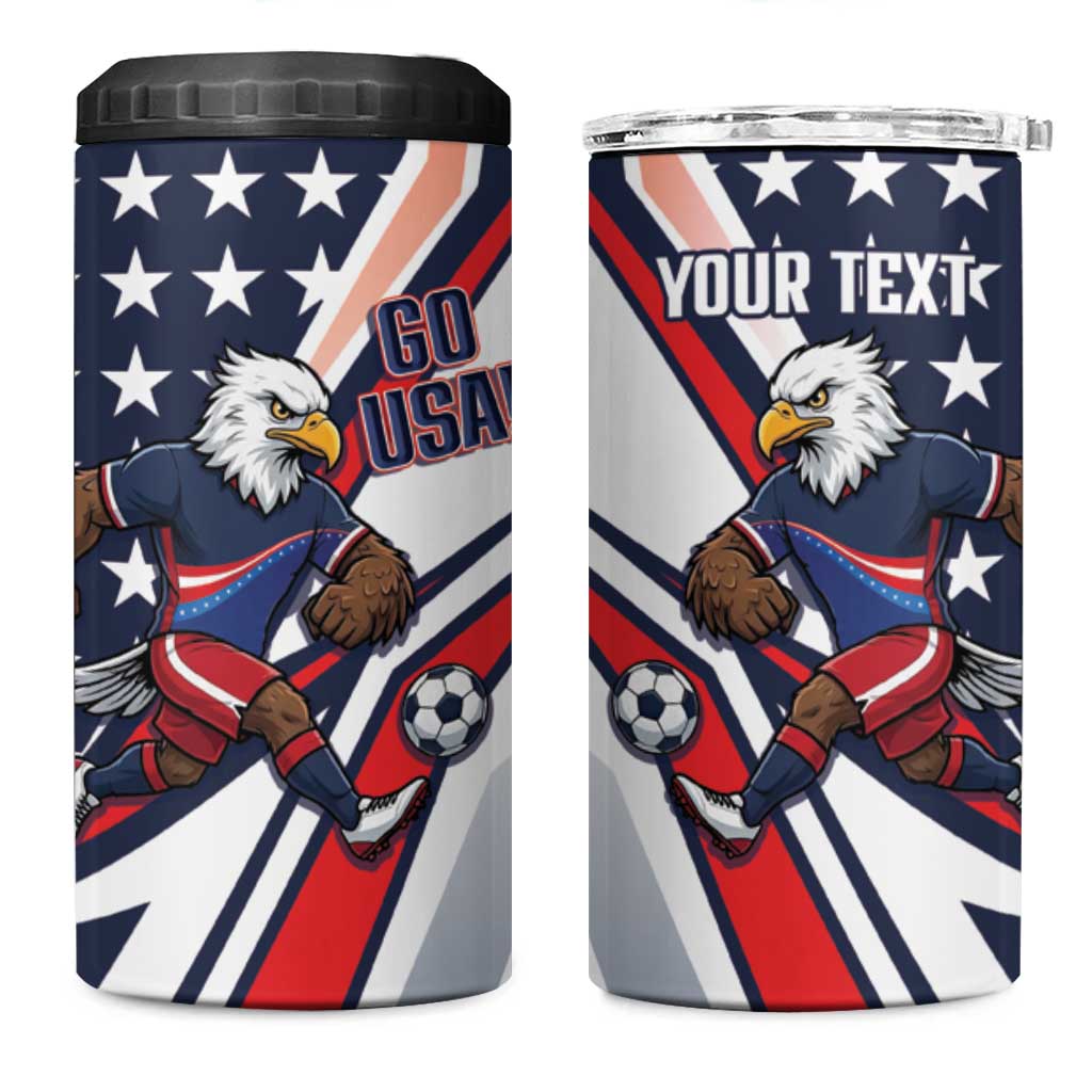 USA 2026 Soccer Custom 4 in 1 Can Cooler Tumbler United States Eagle Go Champions