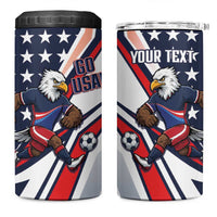 USA 2026 Soccer Custom 4 in 1 Can Cooler Tumbler United States Eagle Go Champions