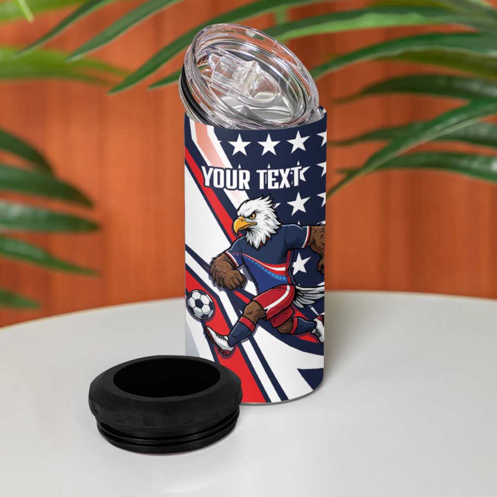 USA 2026 Soccer Custom 4 in 1 Can Cooler Tumbler United States Eagle Go Champions