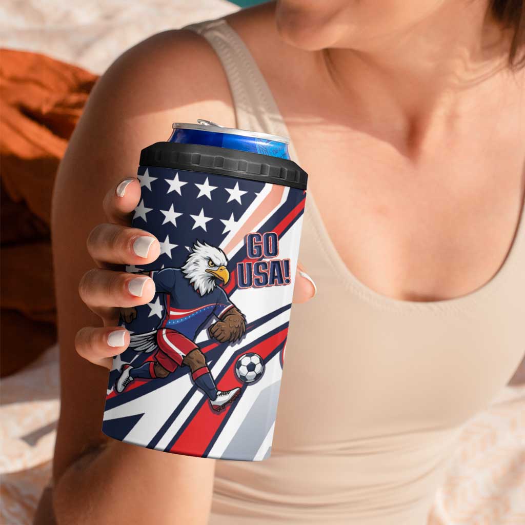 USA 2026 Soccer Custom 4 in 1 Can Cooler Tumbler United States Eagle Go Champions