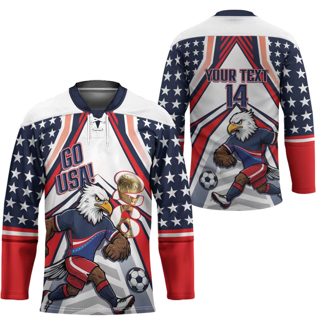 USA 2026 Soccer Custom Hockey Jersey United States Eagle Go Champions
