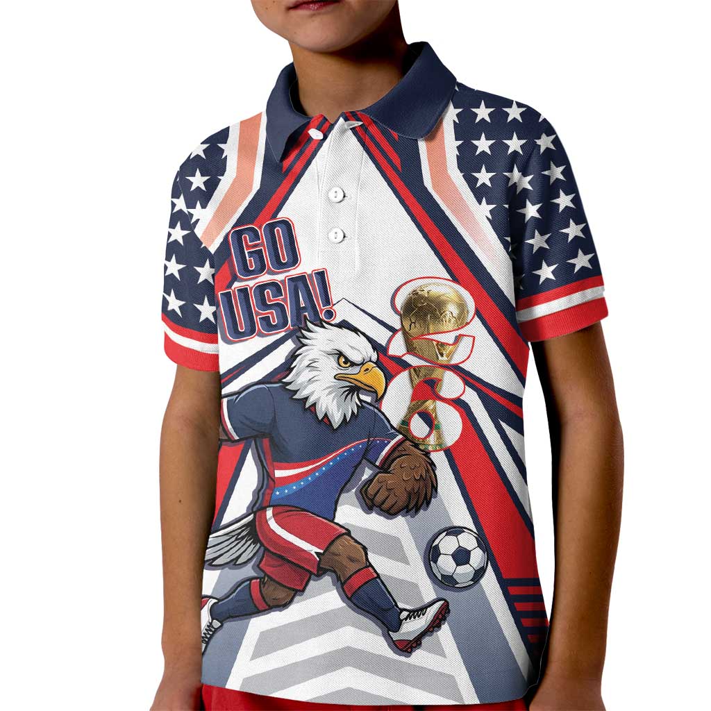 USA 2026 Soccer Custom Kid Polo Shirt United States Eagle Go Champions