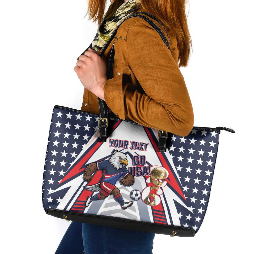 USA 2026 Soccer Custom Leather Tote Bag United States Eagle Go Champions
