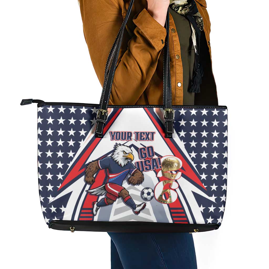 USA 2026 Soccer Custom Leather Tote Bag United States Eagle Go Champions