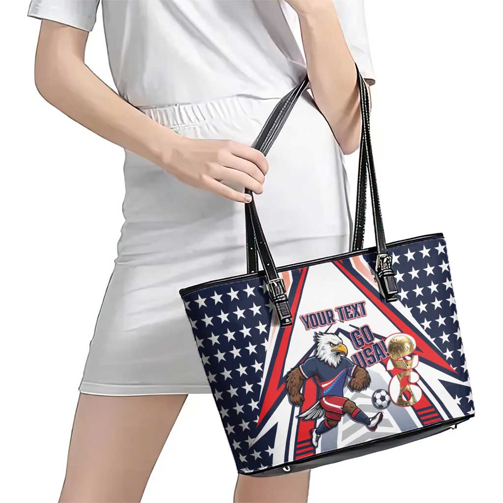 USA 2026 Soccer Custom Leather Tote Bag United States Eagle Go Champions