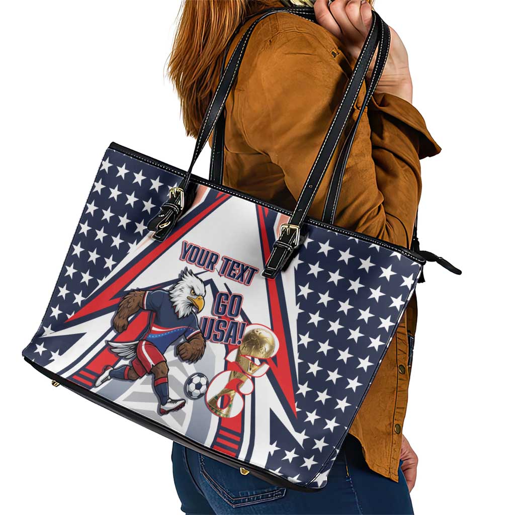 USA 2026 Soccer Custom Leather Tote Bag United States Eagle Go Champions