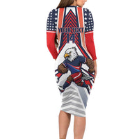 USA 2026 Soccer Custom Long Sleeve Bodycon Dress United States Eagle Go Champions