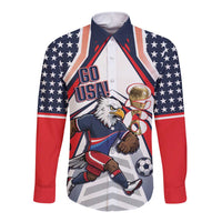 USA 2026 Soccer Custom Long Sleeve Button Shirt United States Eagle Go Champions