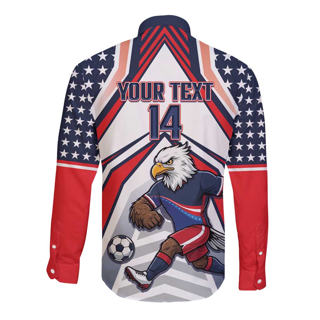 USA 2026 Soccer Custom Long Sleeve Button Shirt United States Eagle Go Champions
