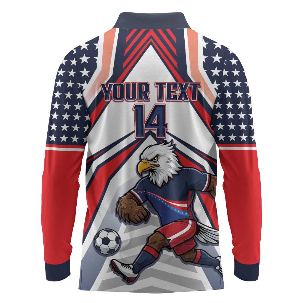 USA 2026 Soccer Custom Long Sleeve Polo Shirt United States Eagle Go Champions