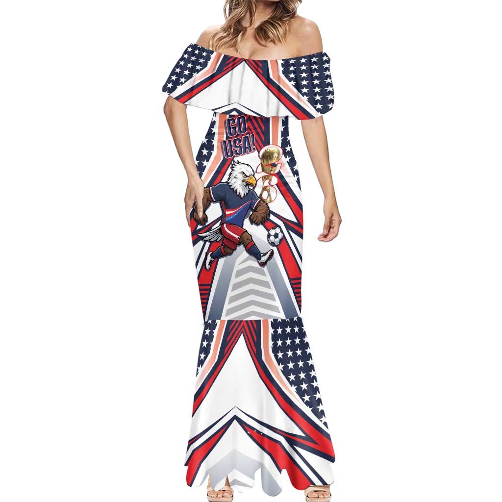 USA 2026 Soccer Custom Mermaid Dress United States Eagle Go Champions