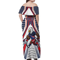 USA 2026 Soccer Custom Off Shoulder Maxi Dress United States Eagle Go Champions