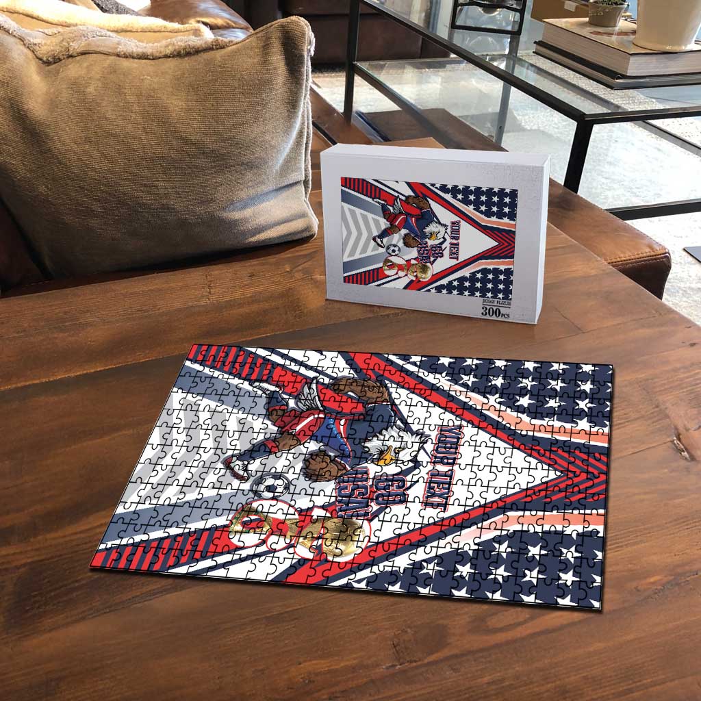 USA 2026 Soccer Custom Puzzle United States Eagle Go Champions