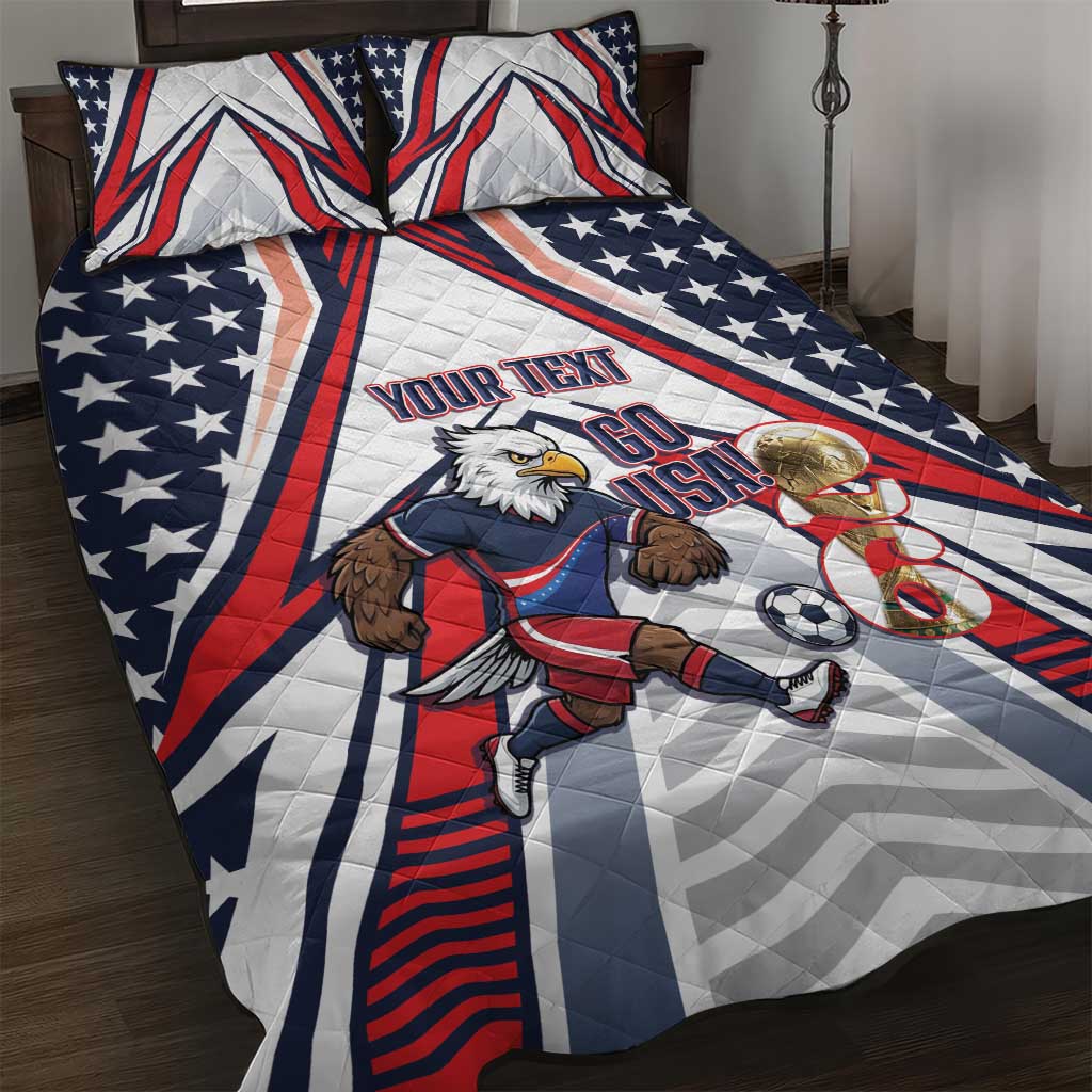USA 2026 Soccer Custom Quilt Bed Set United States Eagle Go Champions