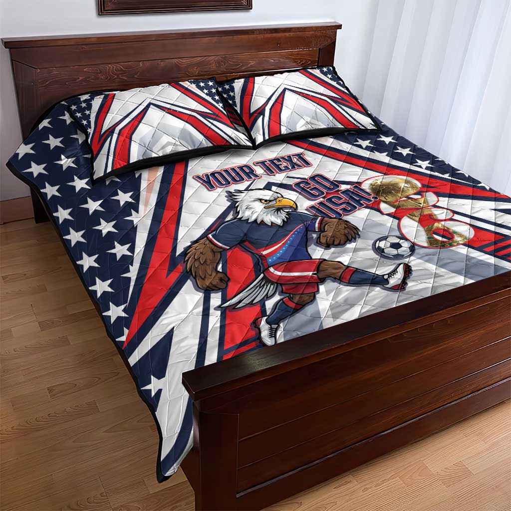 USA 2026 Soccer Custom Quilt Bed Set United States Eagle Go Champions