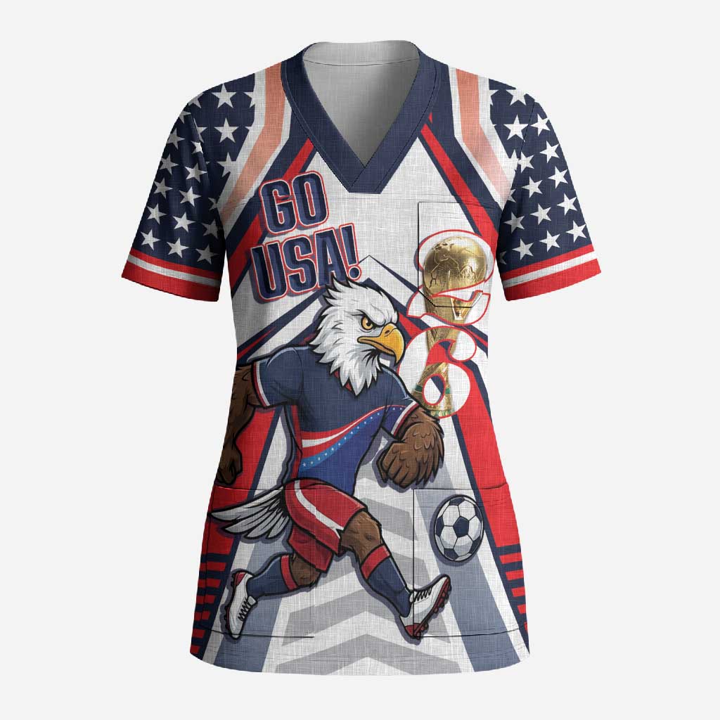 USA 2026 Soccer Custom Scrub Top United States Eagle Go Champions