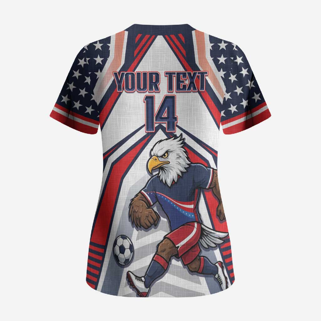 USA 2026 Soccer Custom Scrub Top United States Eagle Go Champions