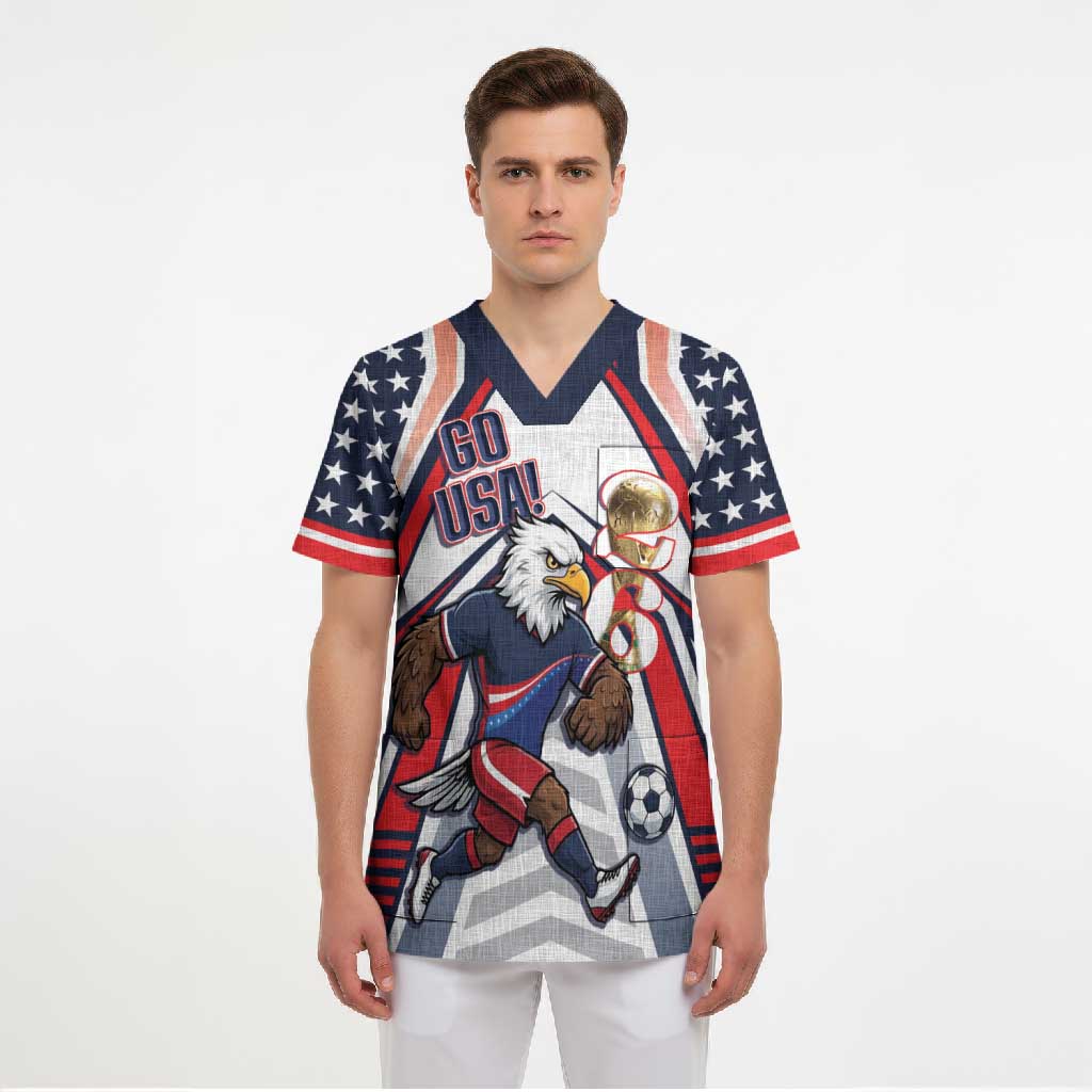 USA 2026 Soccer Custom Scrub Top United States Eagle Go Champions