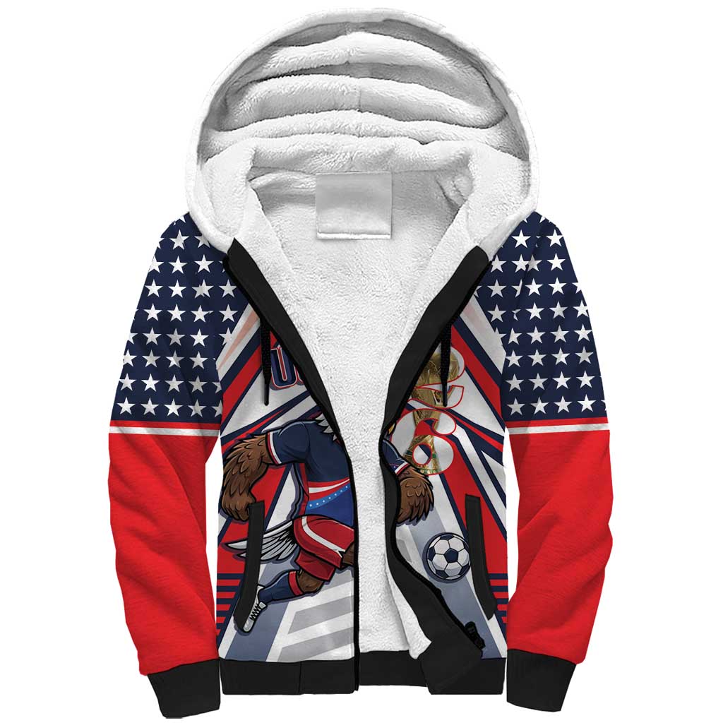 USA 2026 Soccer Custom Sherpa Hoodie United States Eagle Go Champions