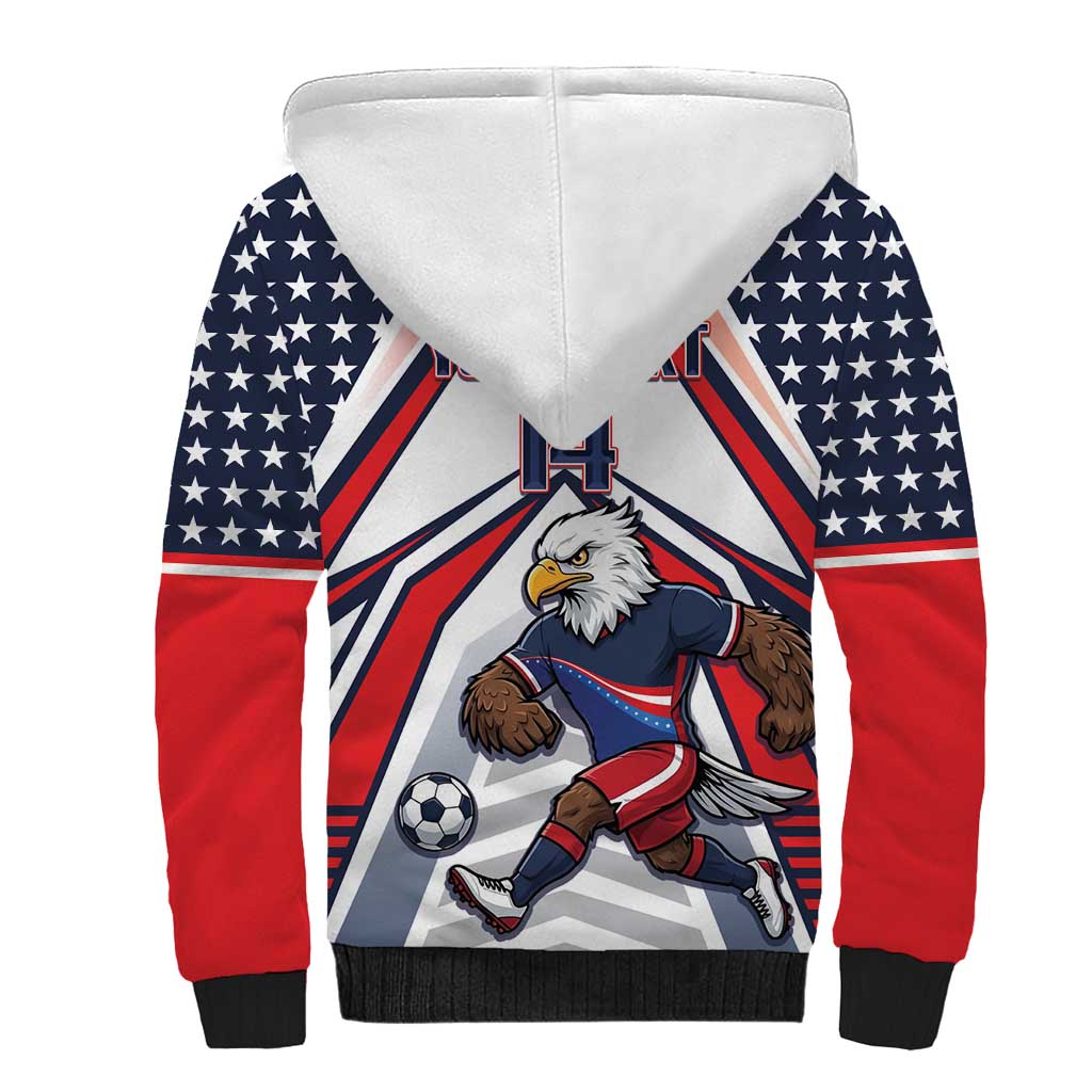 USA 2026 Soccer Custom Sherpa Hoodie United States Eagle Go Champions
