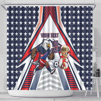 USA 2026 Soccer Custom Shower Curtain United States Eagle Go Champions